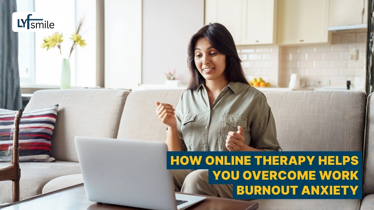 Online therapy support for work burnout anxiety