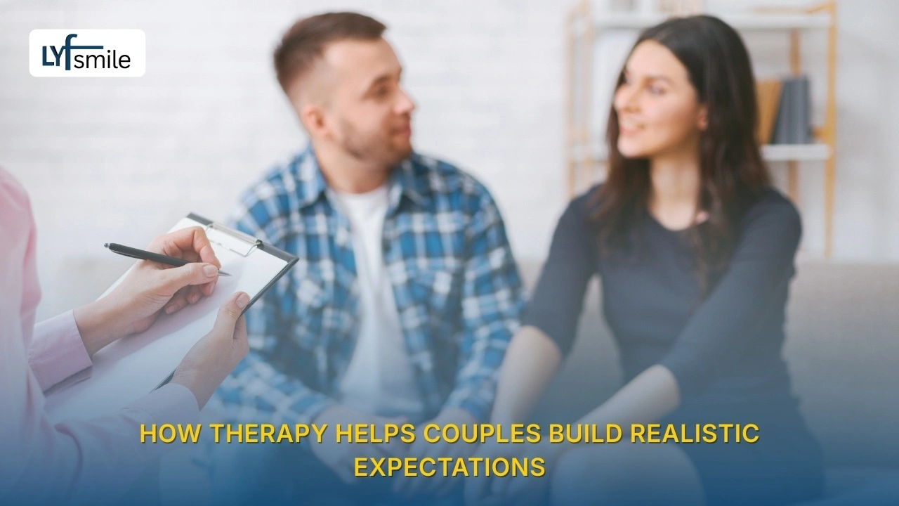 Marriage counselor guiding partners toward healthy expectations