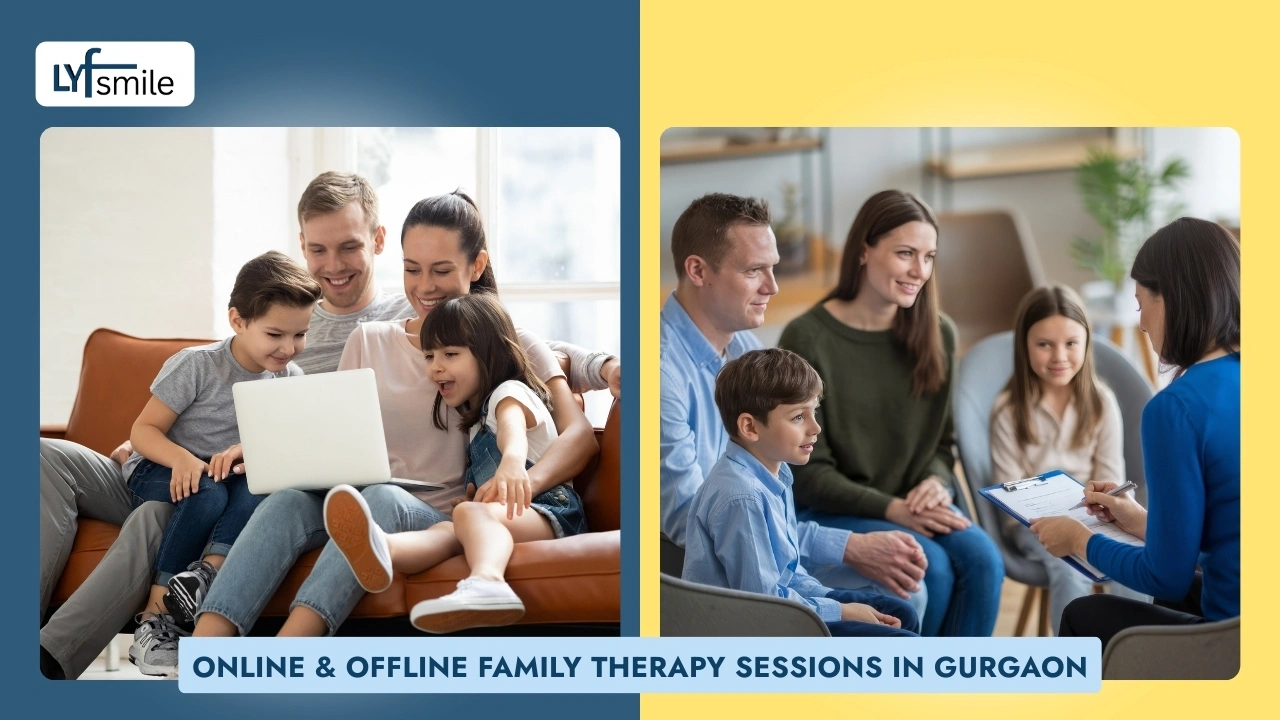 Online and offline family therapy session improving family communication