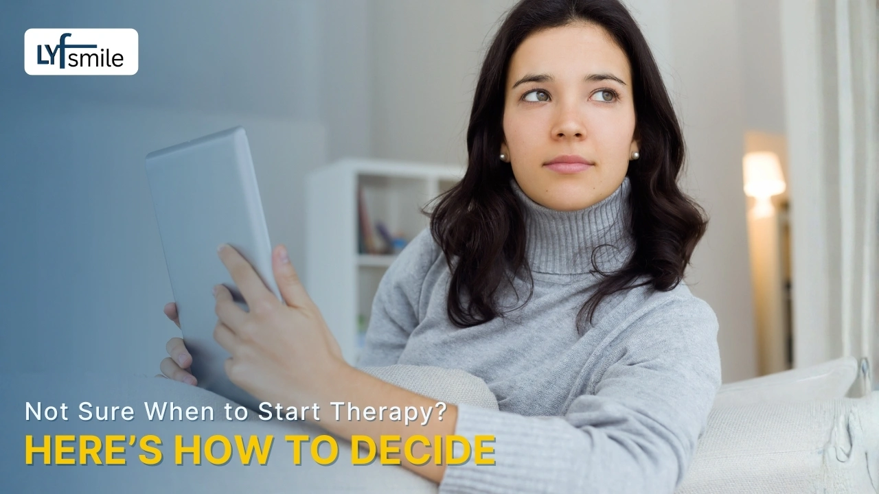 Person thinking about starting therapy at home